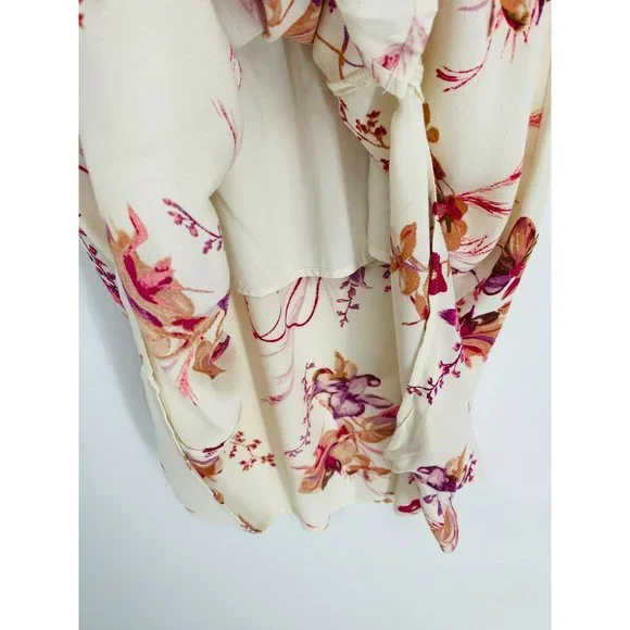 A New Day Womens Dress Size M Floral Short Cap Sleeve Pockets Cinched Waist NWT - Picture 6 of 8